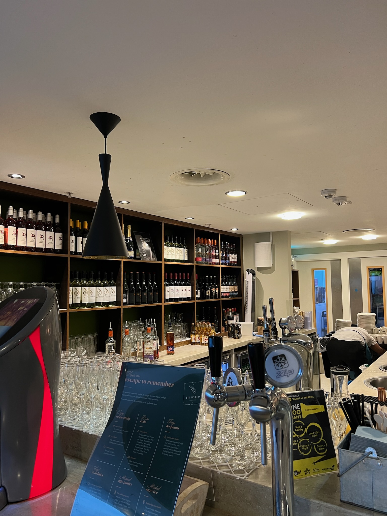 Escape Lounge Stansted Airport bar area