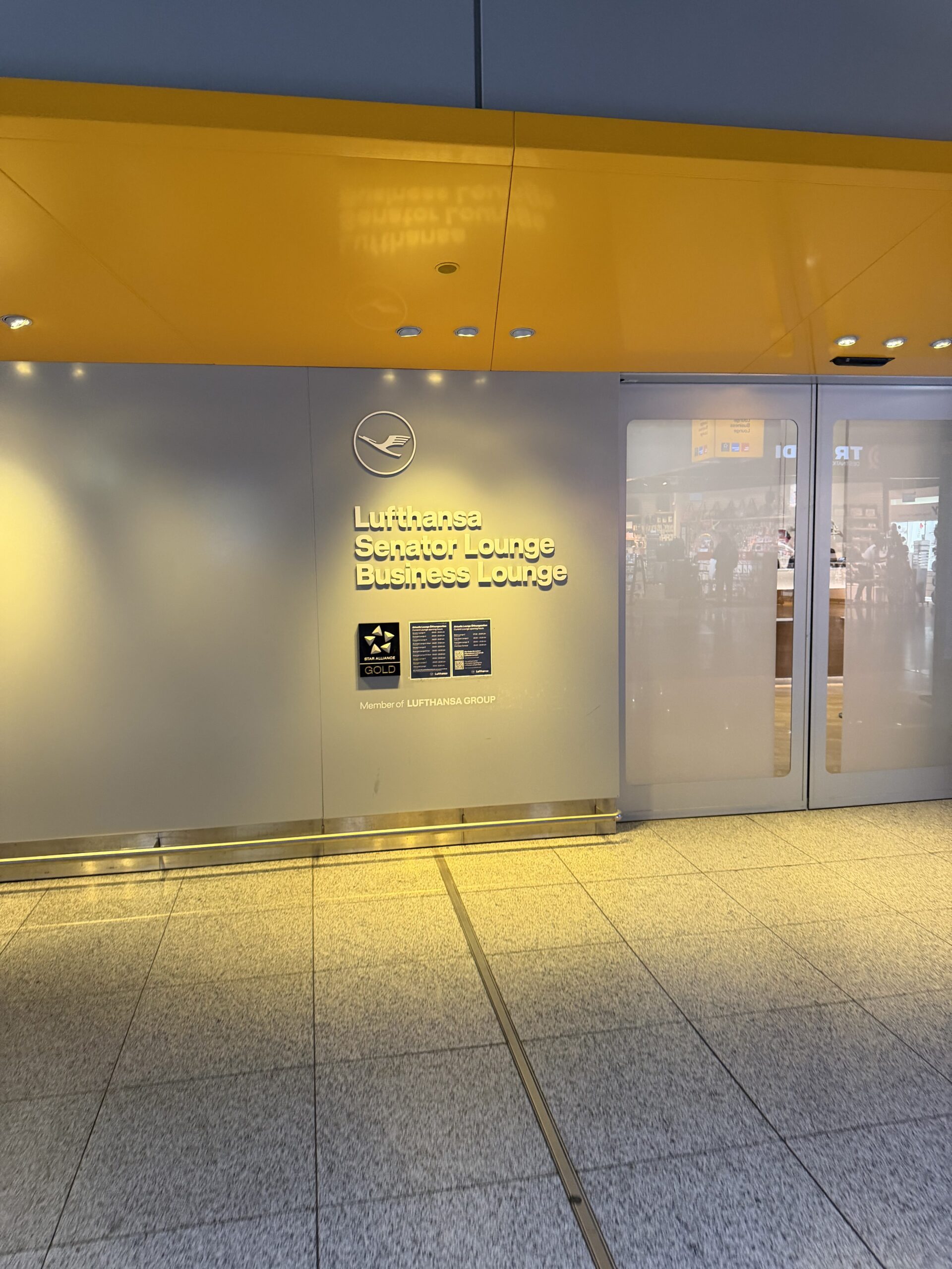 Entrance to the Lufthansa Business lounge Z Gates Frankfurt Airport