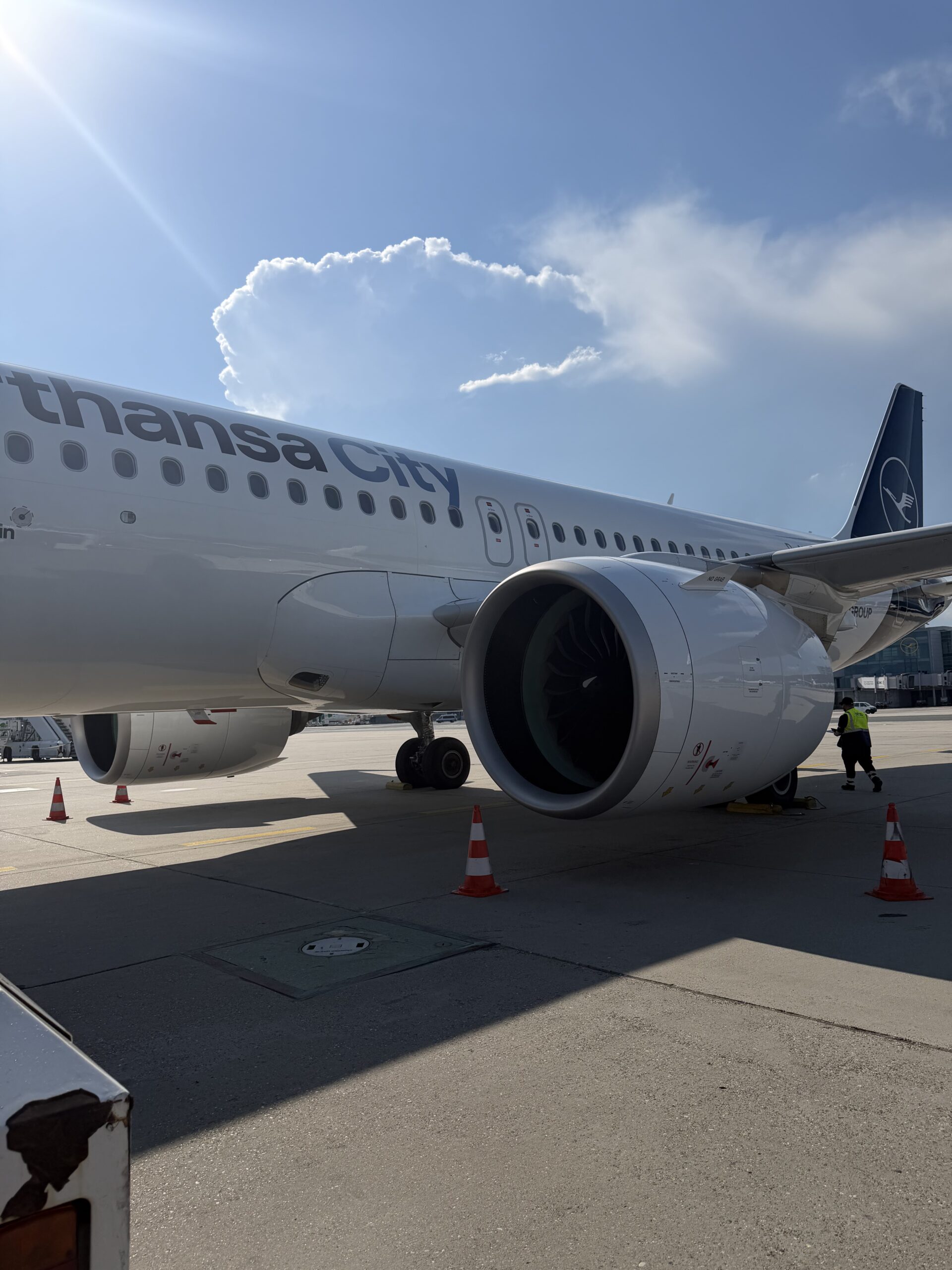 Lufthansa Airbus A320neo aircraft on the ground at Franfurt Airport